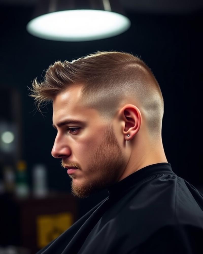Corte masculino low fade feito na BarbeariaBlack